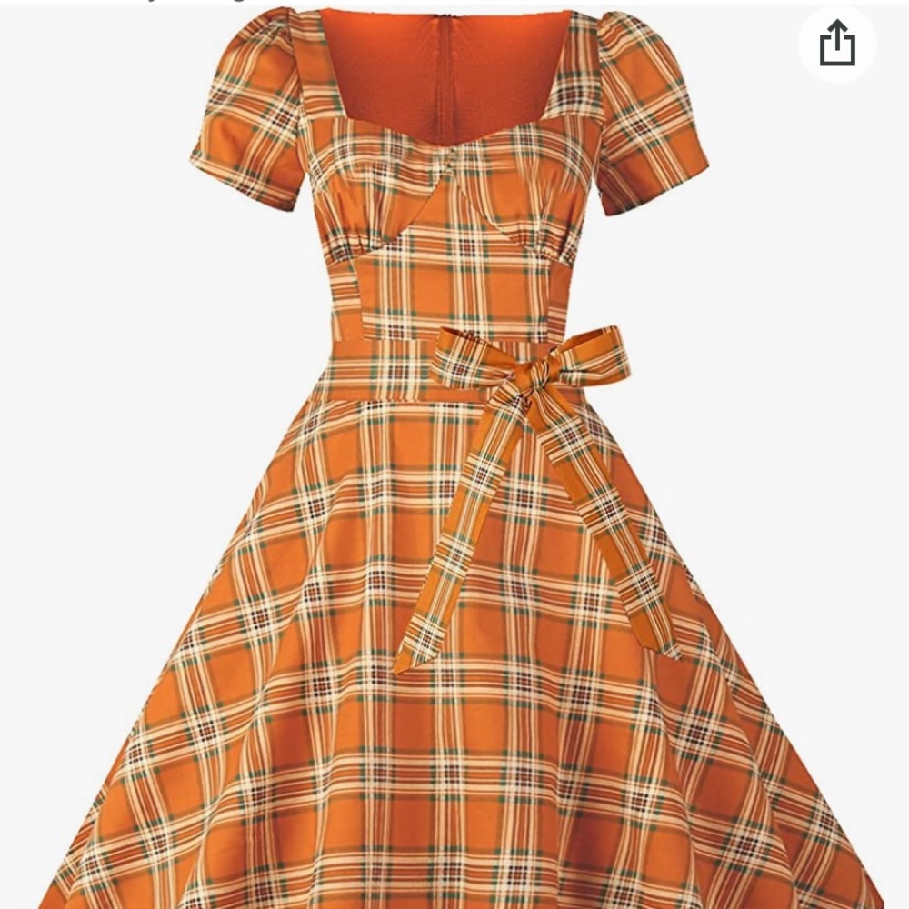 Plaid retro style dress